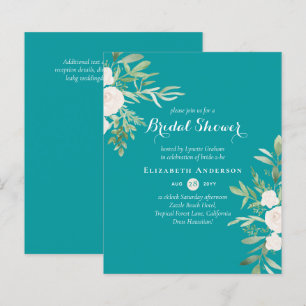 Invitations de douche nuptiale BUDGET Feuilles flo