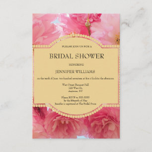 Invitations de douche nuptiale cerise en fleurs