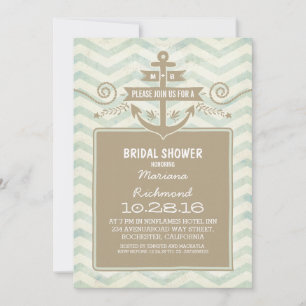 Invitations de douche nuptiale Chevron