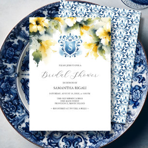 Invitations de douche nuptiale Crête bleue et jaun