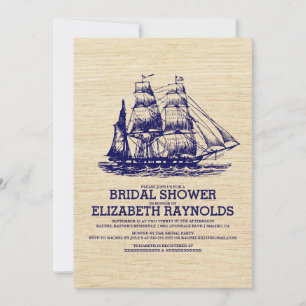 Invitations de douche nuptiale de bateau ancien