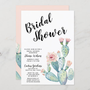 Invitations de douche nuptiale de cactus succulent