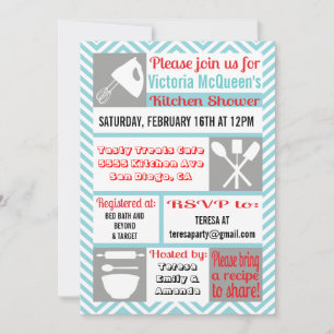 Invitations de douche nuptiale de cuisine moderne