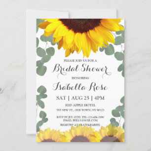 Invitations de douche nuptiale de tournesol Eucaly