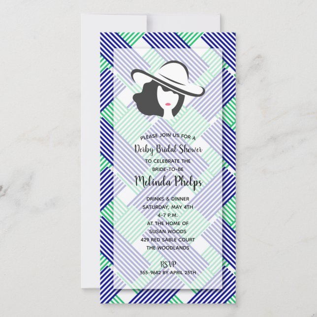 Invitations de douche nuptiale du grand Casquette  (Devant)