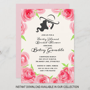 Invitations de douche nuptiale du Rose d'aquarelle