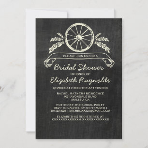Invitations de douche nuptiale en ardoise occident