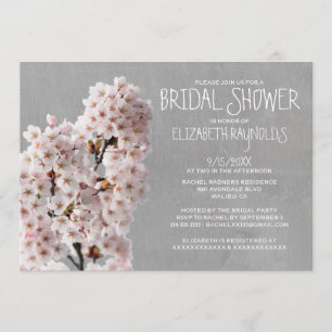 Invitations de douche nuptiale en fleurs de cerisi