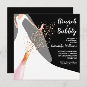 Invitations de douche nuptiale en noir et blanc