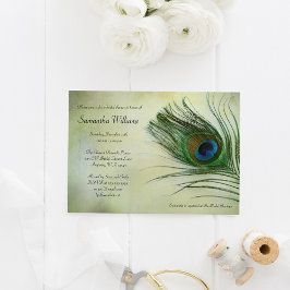 Invitations de douche nuptiale en plume de paon vi