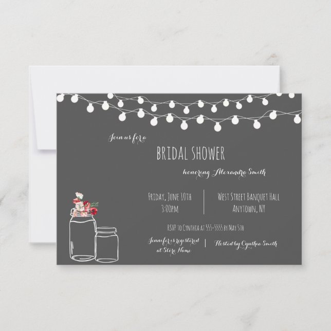 Invitations de douche nuptiale en tableau noir rus (Devant)