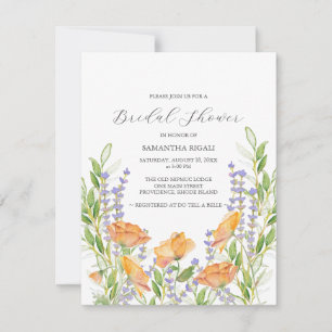 Invitations de douche nuptiale Fleur sauvage aquar