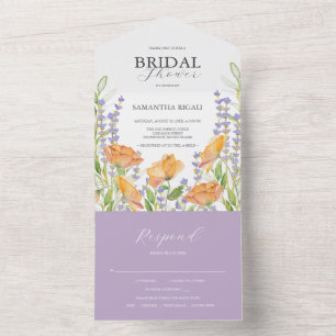 Invitations de douche nuptiale Fleurs sauvages d'a