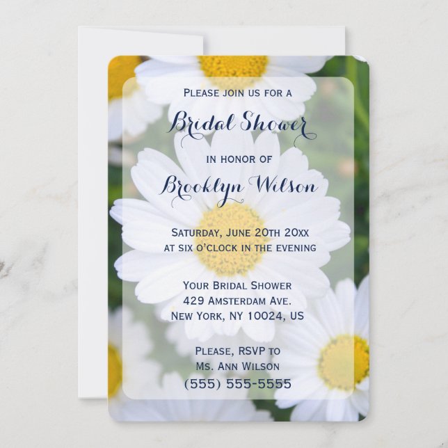 Invitations de douche nuptiale florale ronde avec  (Devant)
