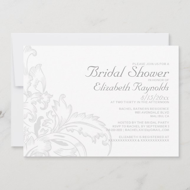 Invitations de douche nuptiale florissantes (Devant)