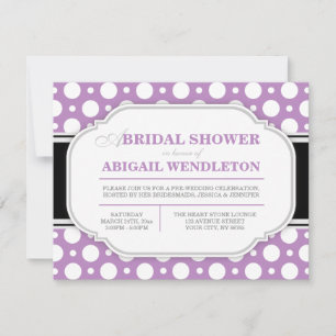 Invitations de douche nuptiale Gris et violet Polk
