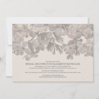 Invitations de douche nuptiale grise florale