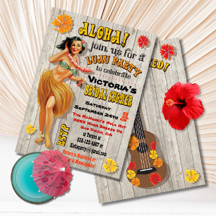 Invitations de douche nuptiale Hawaiian Luau
