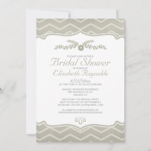 Invitations de douche nuptiale Ivory Zigzag