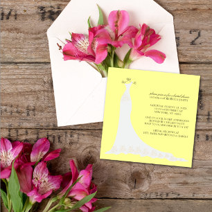 Invitations de douche nuptiale {Jaune pâle}