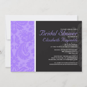 Invitations de douche nuptiale Lavender Damask