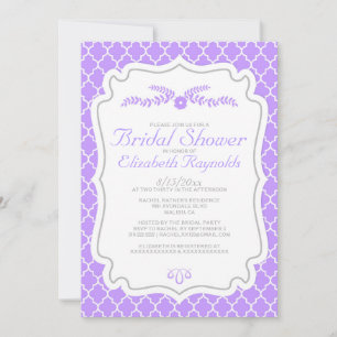 Invitations de douche nuptiale Lavender Quatrefoil