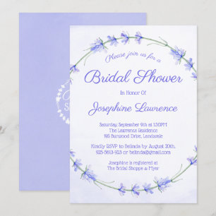 Invitations de douche nuptiale Lavender Watercolor