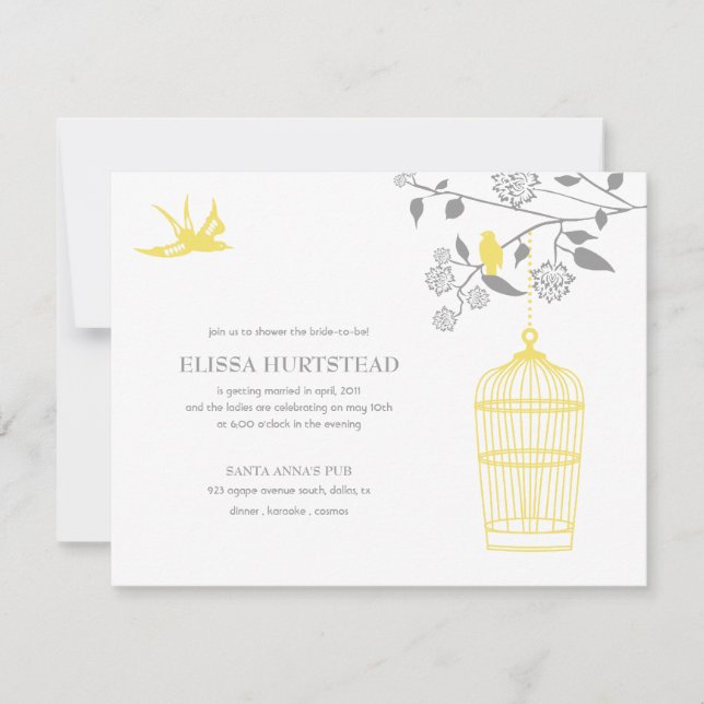 Invitations de douche nuptiale Marigold (Devant)