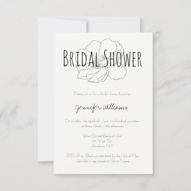 Invitations de douche nuptiale moderne rose gris (Devant)