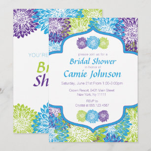 Invitations de douche nuptiale modernes, fleurs