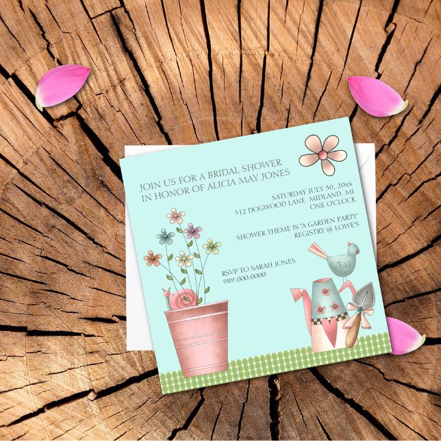 Invitations de douche nuptiale ou événement de Gar (Créateur téléchargé)