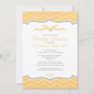 Invitations de douche nuptiale Peach Zigzag