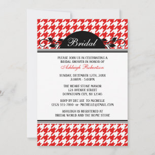 Invitations de douche nuptiale Red & White Houndst