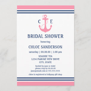 Invitations de douche nuptiale rose