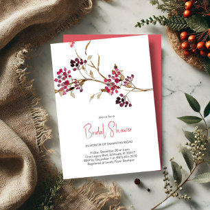 Invitations de douche nuptiale rouge et Brown auto