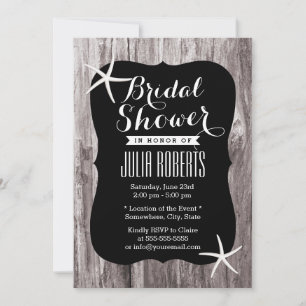 Invitations de douche nuptiale Rustic Beach Driftw