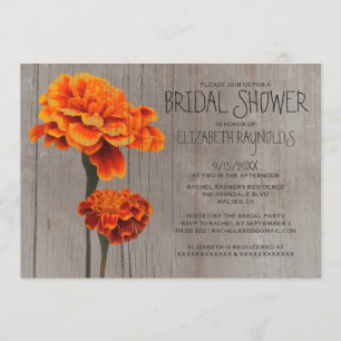 Invitations de douche nuptiale Rustic Marigolds