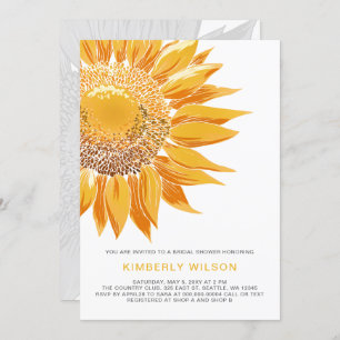 Invitations de douche nuptiale SunFlower modernes