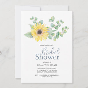 Invitations de douche nuptiale tournesol Eucalyptu