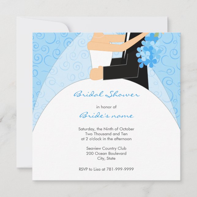 Invitations de douche nuptiale turquoise (Devant)