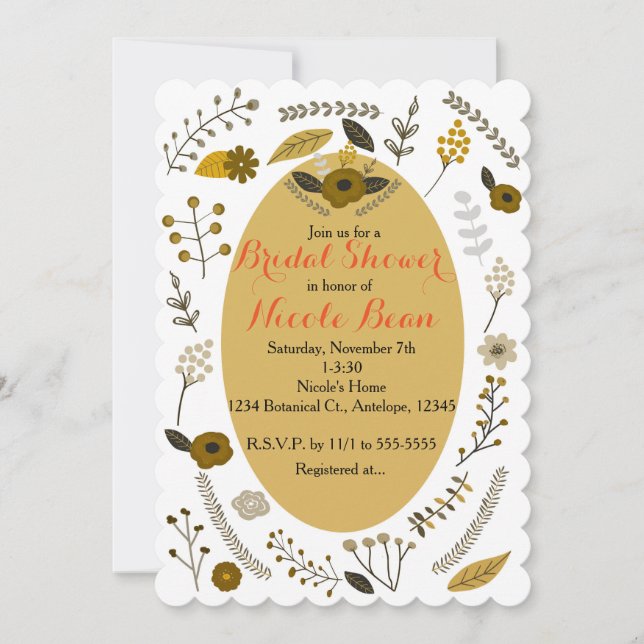 Invitations de douche nuptiale vintage (Devant)