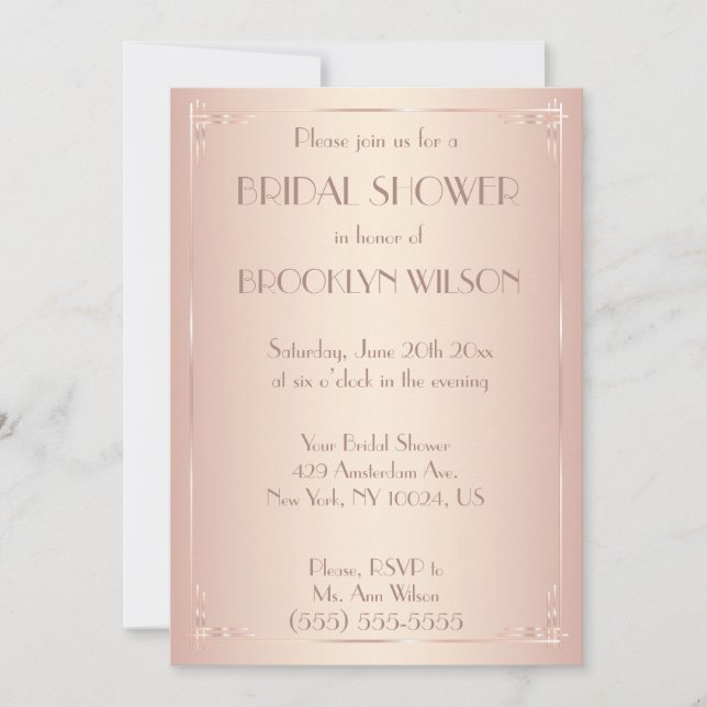 Invitations de douche nuptiale vintage (Devant)