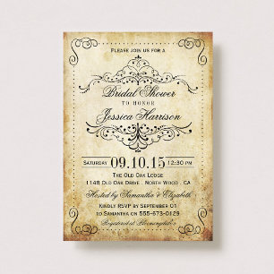Invitations de douche nuptiale Vintage