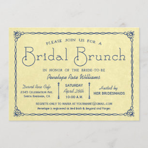 Invitations de douche nuptiale vintage Brunch