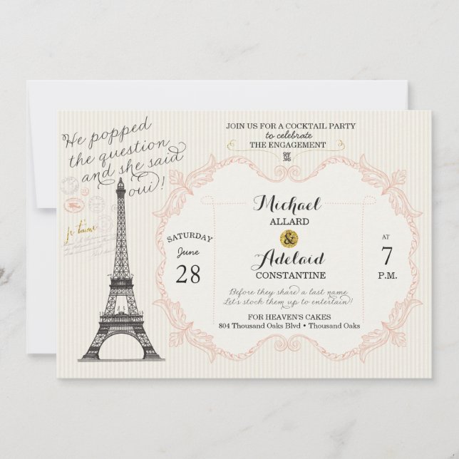 Invitations de douche nuptiale vintages (Devant)