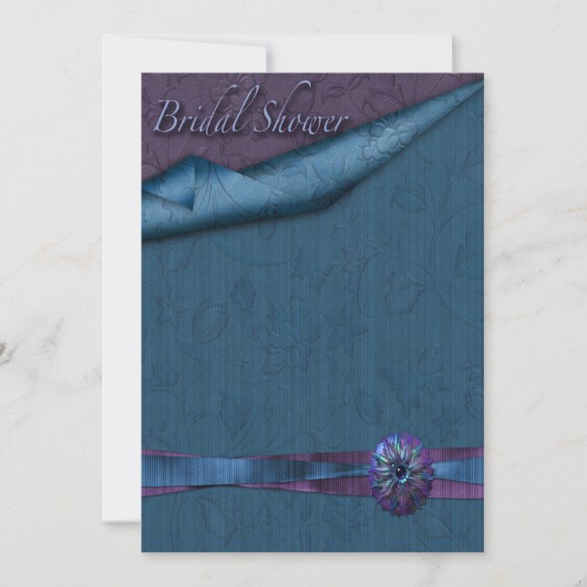 Invitations De Douche Nuptiale Violet Et Turquoise (Devant)