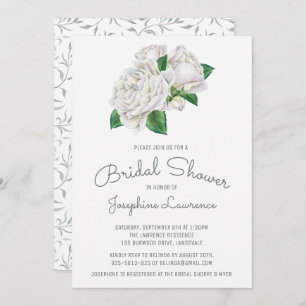 Invitations de douche nuptiale White Roses