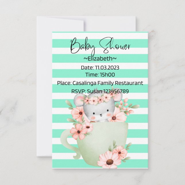 Invitations de douche pour bébé (Devant)