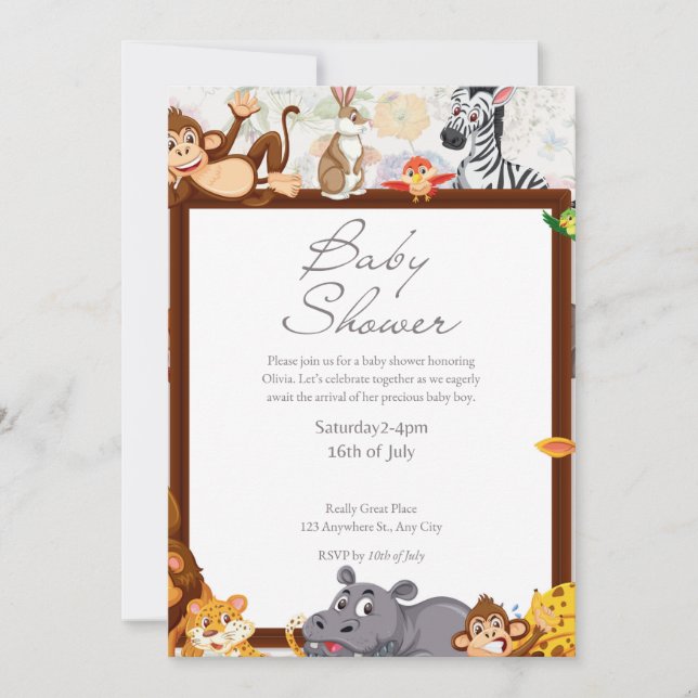 Invitations de douche pour bébé (Devant)