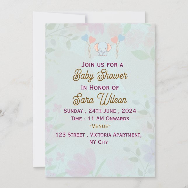 Invitations de douche pour bébé (Devant)